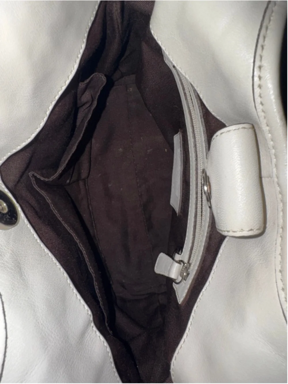 Coach Signature Jacquard Tote Cream White Leather Shoulder Bag Y2K